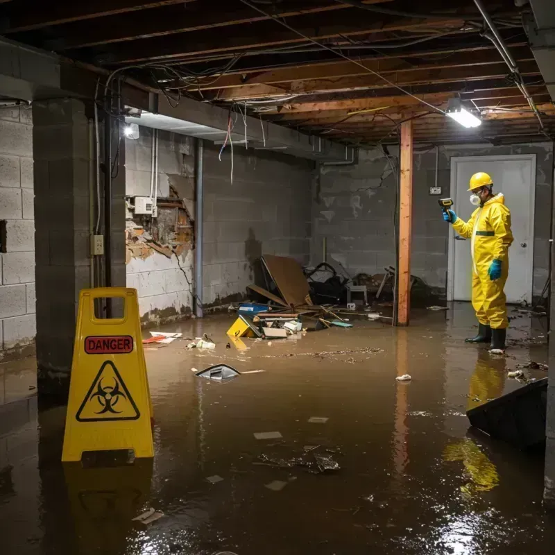 Flooded Basement Electrical Hazard in Macon County, MO Property